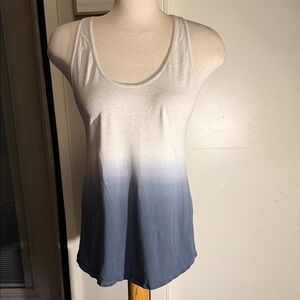 Gradient Lululemon Om Blue and White Women's Tank Top